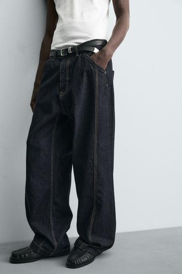 JEAN BAGGY COUPE COUTURE TORSADÉE - Bleu de Zara - Image 4