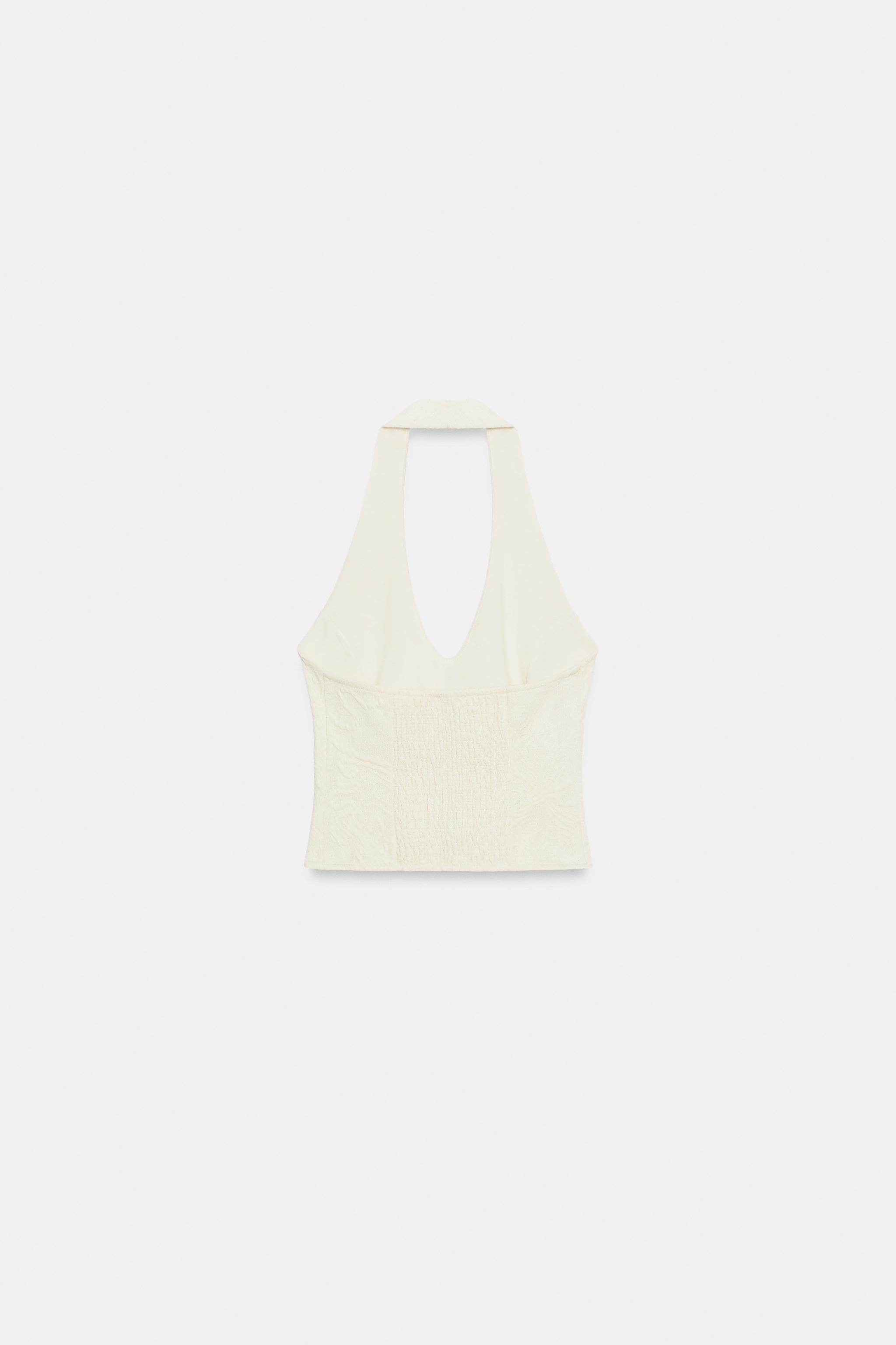 JACQUARD FIREMAN CLASP HALTER TOP