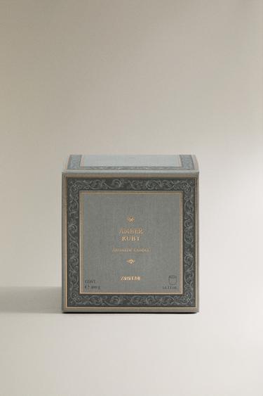(400 G) AMBER RUBY SCENTED CANDLE - Grey / Blue by Zara - Image 4