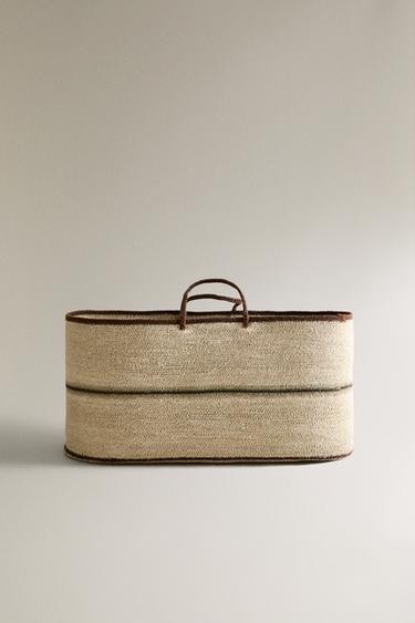 SEAGRASS BASKET WITH HANDLES - Light beige by Zara