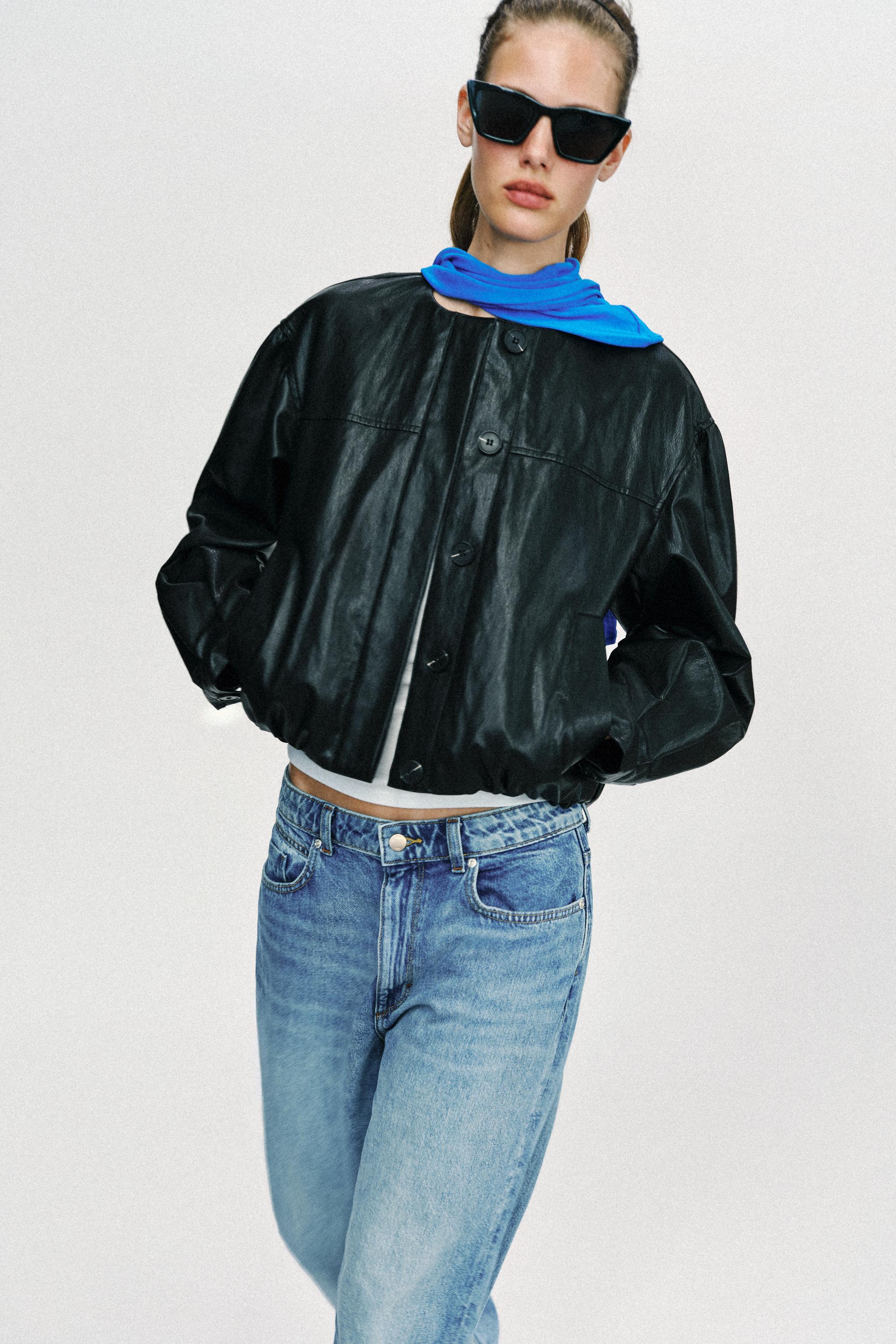 FAUX LEATHER BALLOON JACKET - Black | ZARA United States