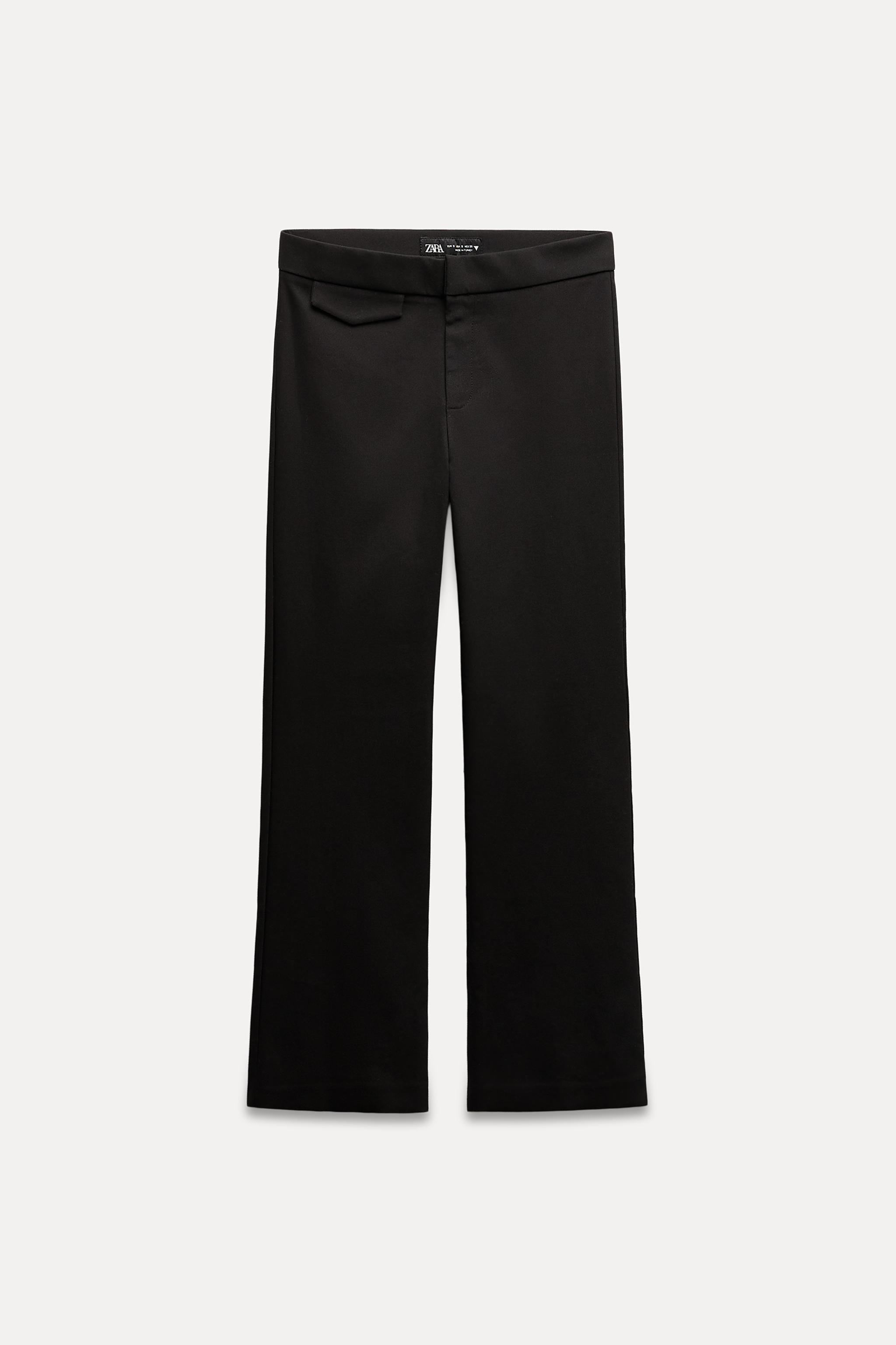 PANTALON LEGEREMENT EVASE Noir ZARA Belgique Belgium