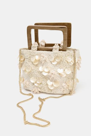 PEARLESCENT DETAIL HANDBAG - Ecru by Zara