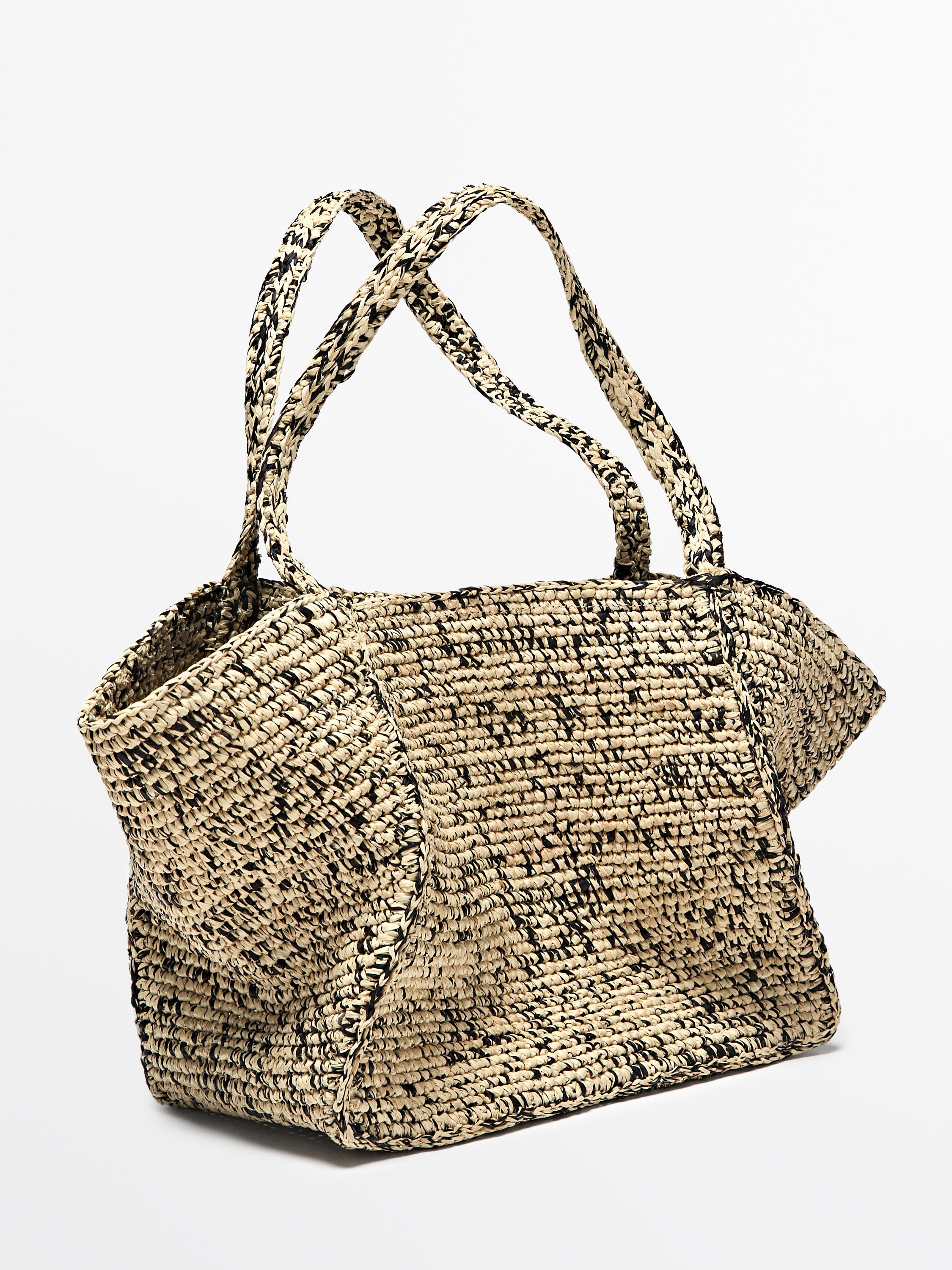 100% raffia mid-sized tote bag