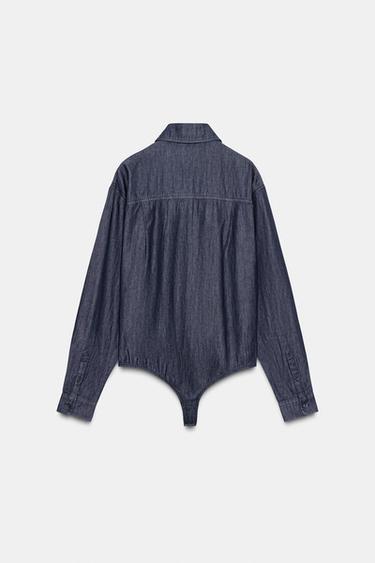 BODY CRAVATE EN JEAN TRF - Indigo foncé de Zara - Image 7
