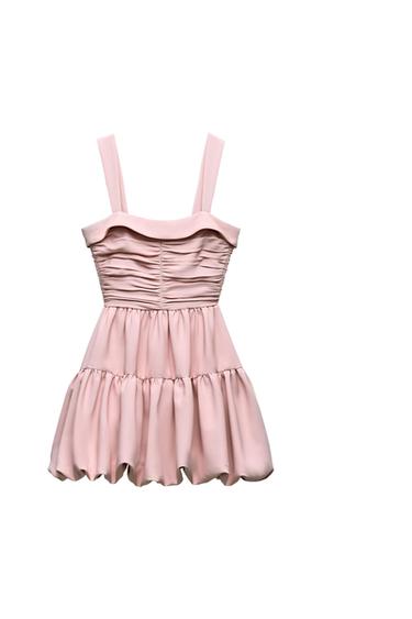 DRAPED BALLOON MINI DRESS