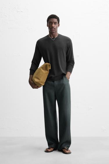 SWEATER ESTRUTURA MISTURA VISCOSE - Carvão da Zara