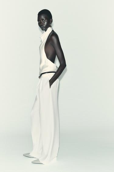 SATIN HALTER TOP - Ecru by Zara - Image 3