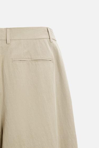 WIDE-FIT PLEATED TROUSERS - Stone by Zara - Image 8