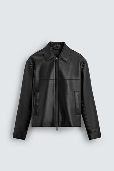 КУРТКА ИЗ ИСКУССТВЕННОЙ КОЖИ — ЧЕРНЫЙ от Zara