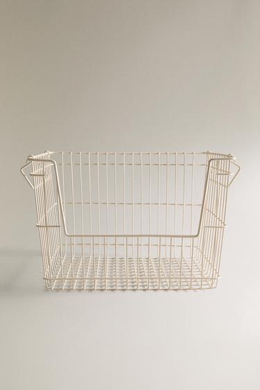 CESTA IN METALLO LACCATO IMPILABILE - Crema di Zara