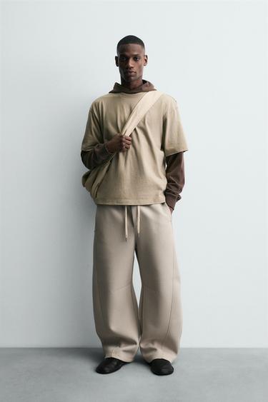 HEAVYWEIGHT T-SHIRT MET OMGEKEERD EFFECT - Zand van Zara - Afbeelding 0