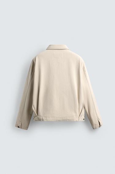 DENIM ZIP-UP JACKET - Sand by Zara - Image 8
