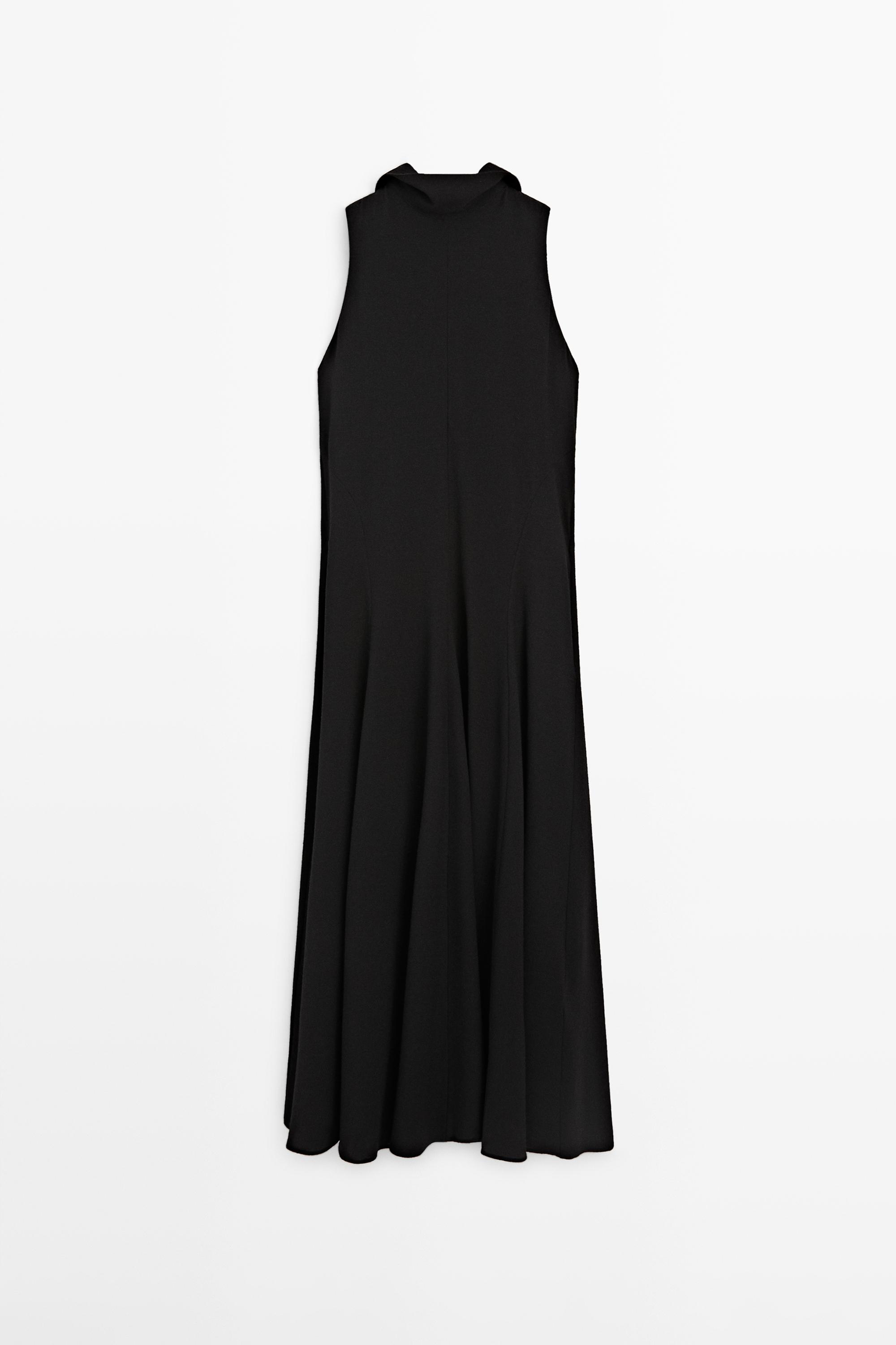 Halter neck midi dress with tie detail