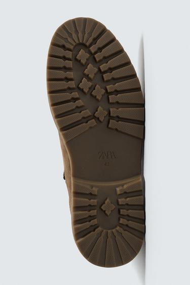 BOTTES EN CUIR À SEMELLES ÉPAISSES - Marron de Zara - Image 4