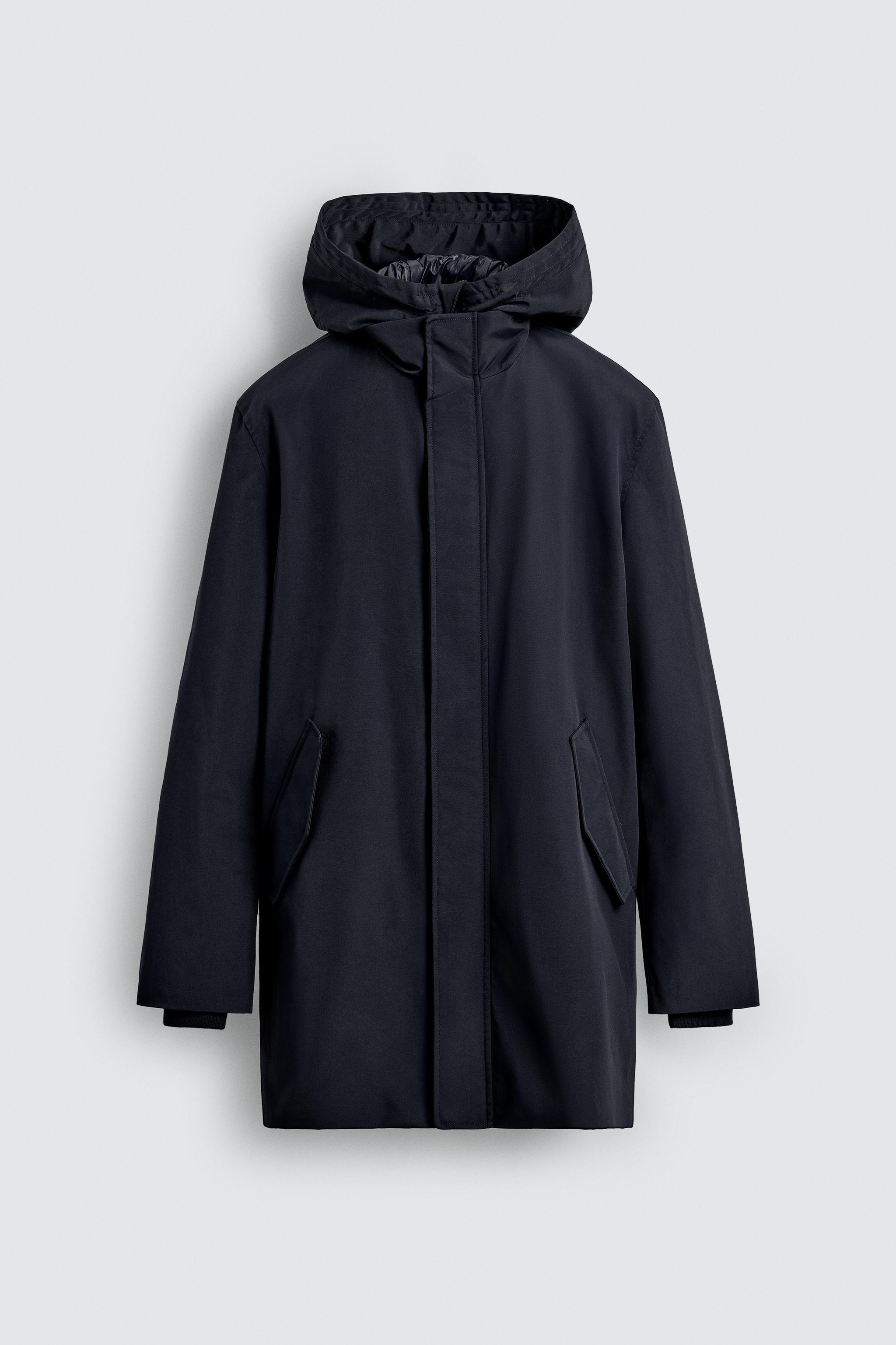 WATER REPELLENT DETACHABLE TECHNICAL PARKA - Navy blue