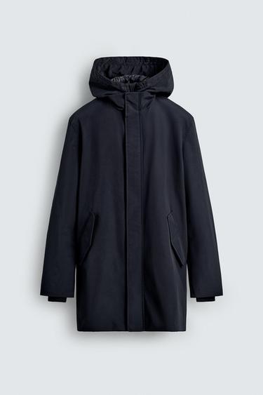 WATER-REPELLENT DETACHABLE TECHNICAL PARKA - Navy blue by Zara - Image 7