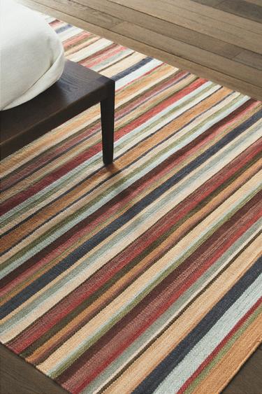 COLOURED STRIPED RUG - Multicoloured by Zara