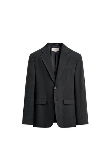 ÁO KHOÁC BLAZER DÁNG REGULAR FIT BỘ SUIT 100% VẢI LINEN - Màu xanh hải quân đậm từ Zara