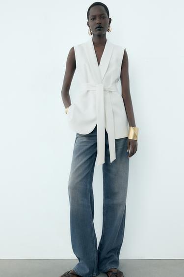 ЖИЛЕТ С ВОРОТНИКОМ В СТИЛЕ СМОКИНГА — ZW COLLECTION — ЭКРЮ от Zara — изображение 0