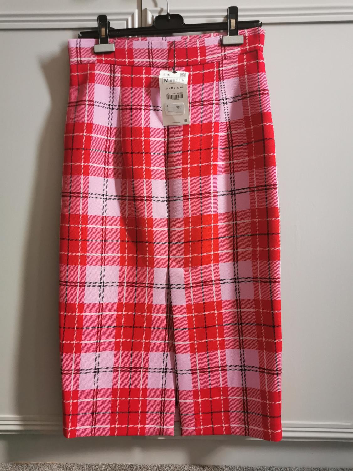 CHECK MIDI SKIRT - Image 2