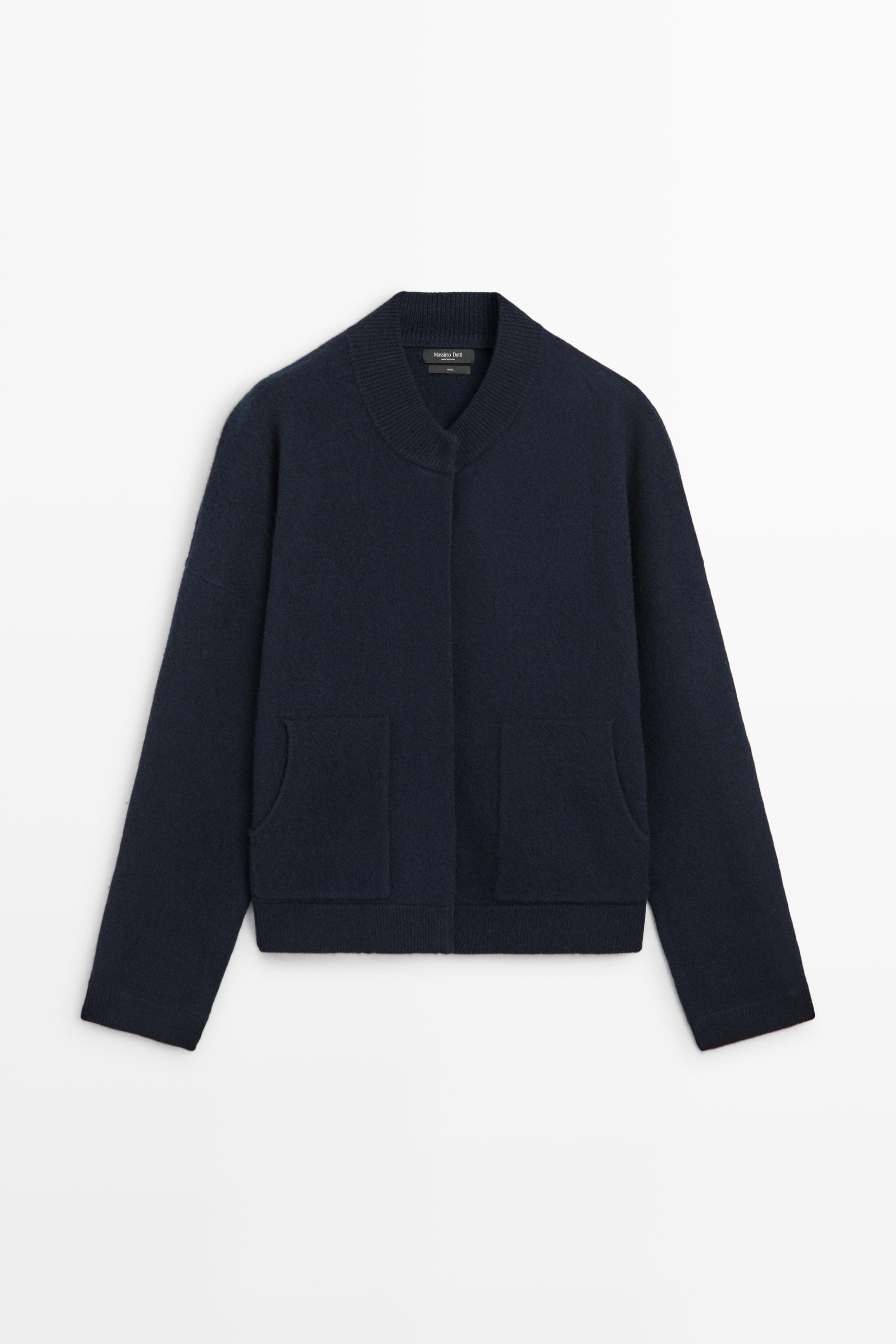 100% wool bomber jacket with pockets