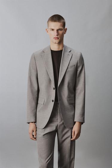 REGULAR FIT TEXTURED SUIT BLAZER - Beige by Zara