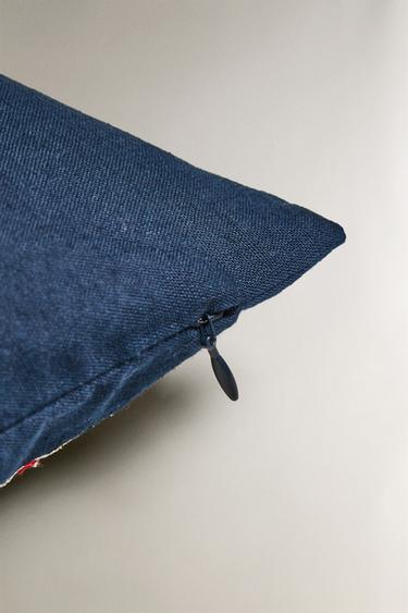 CHILDREN'S CHRISTMAS MICE CUSHION COVER - Blue by Zara