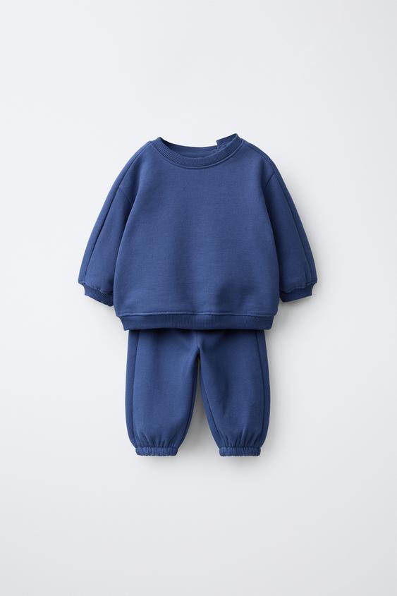 CONJUNTO JOGGING SUDADERA Y PANTALÓN JOGGER LISO - Azul de Zara - Imagen 0