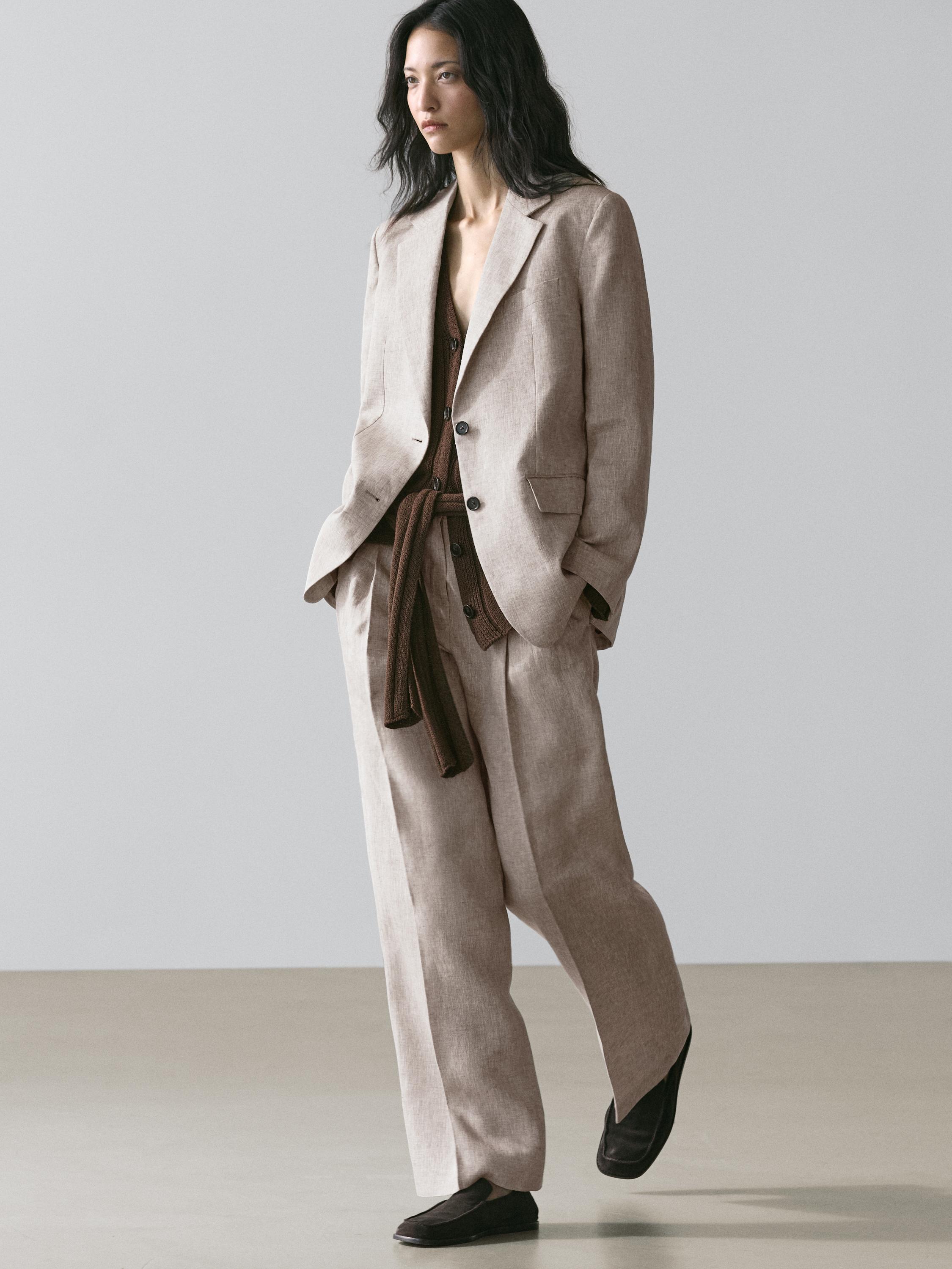 100% linen suit blazer