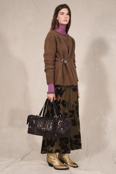 FALDILLA DEVORADA FLORS LIMITED EDITION - Oliva fosc de Zara