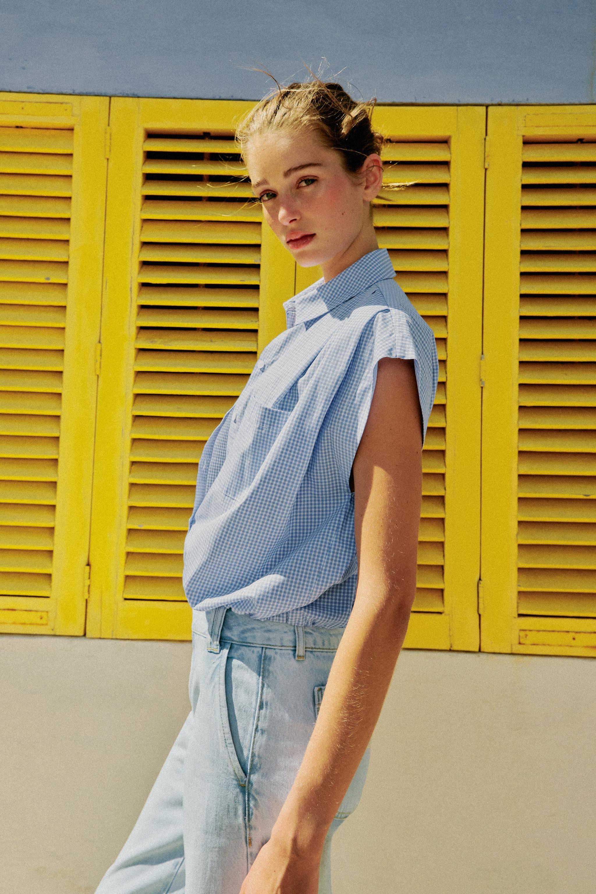 CROPPED GINGHAM SHIRT