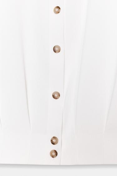 SHORT SHIRT WITH SHOULDER TABS - Oyster-white by Zara - Image 7