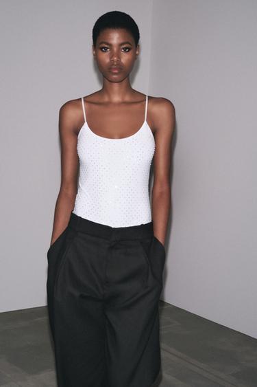 GLITTER BODYSUIT - White by Zara - Image 4