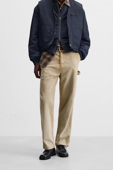 WASHED CARPENTER TROUSERS - Beige by Zara