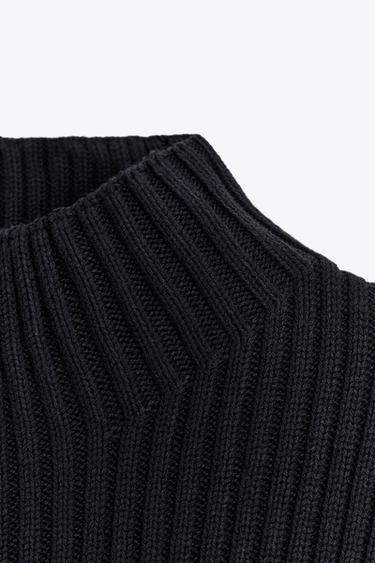 TOP GILET EN MAILLE CÔTELÉE - Bleu marine de Zara - Image 7