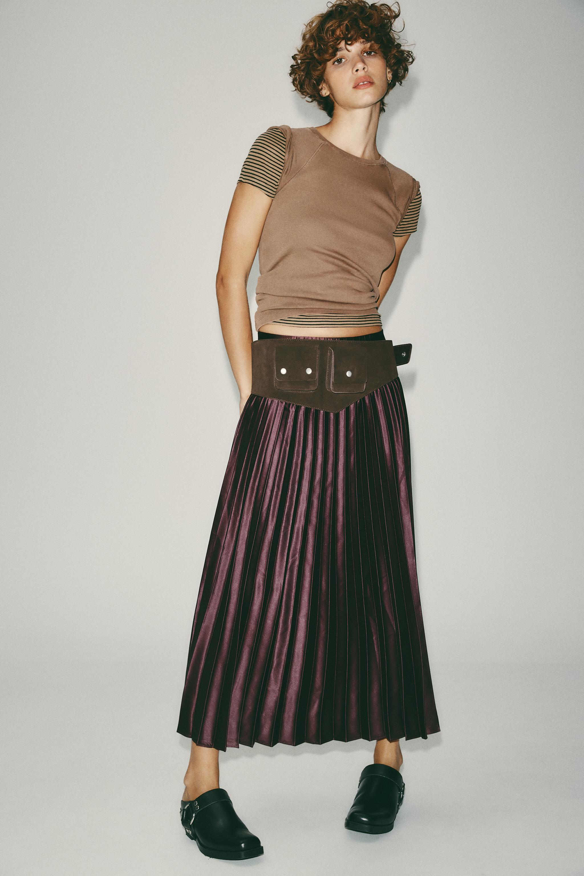 [auralee]新品PANAMA STRIPE PLEATED SKIRT auralee]新品PANAMA STRIPE PLEATED SKIRT