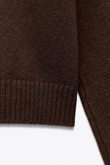GILET BASIQUE 100 % LAINE - Marron de Zara - Image 8