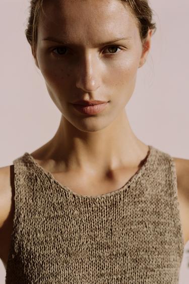 THICK KNIT TOP - Dark tan by Zara - Image 2