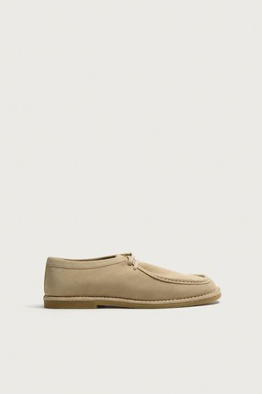 Zara LEATHER WELT SHOES - Beige