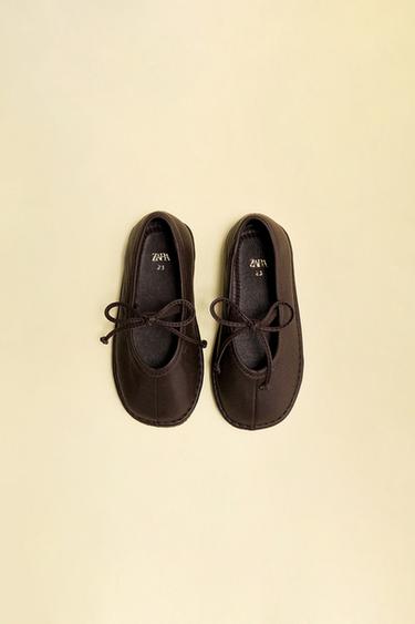 BALLERINES EN CUIR - Marron de Zara - Image 8