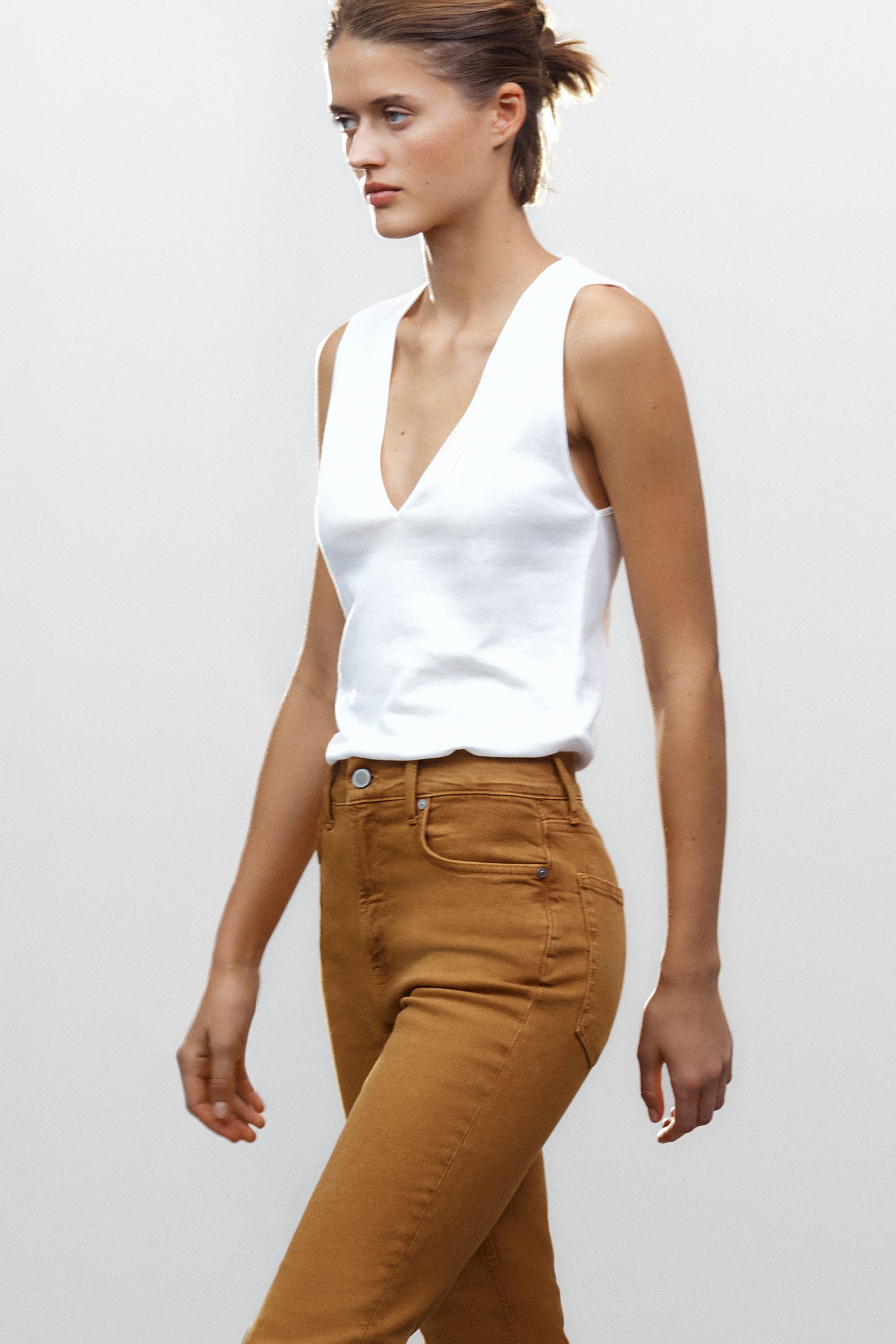 【ZARA】ZW クロップド丈ブーツカットハイウエストジーンズ 700 ZWコレクション クロップド丈ブーツカットハイウエストジーンズ