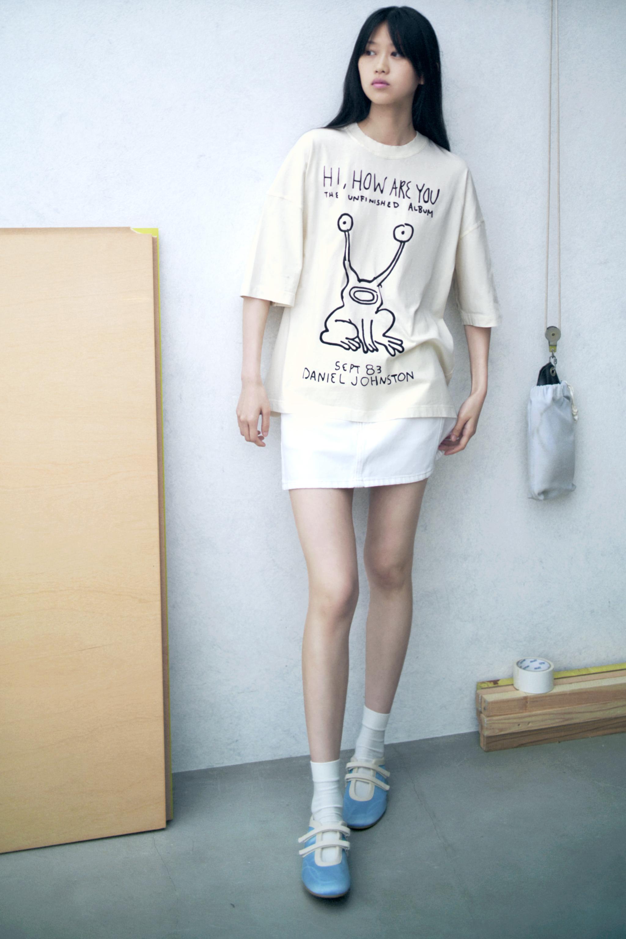 【ZARA】DANIEL JOHNSTON ウォッシュ加工Tシャツ 1277/311/712 DANIEL JOHNSTON ウォッシュ加工Tシャツ - エクリュ | ZARA