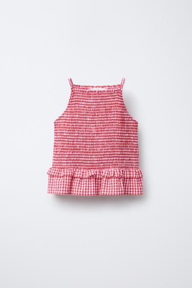 GINGHAM HALTER TOP - Red by Zara - Image 0