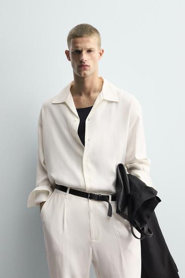 RELAXED FIT FLOWING SHIRT - White by Zara