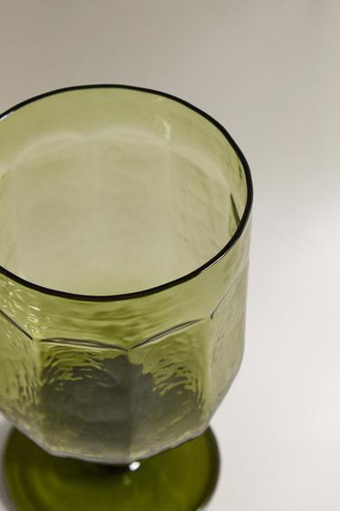 VERRE À PIED MARTELÉ - Vert de Zara - Image 2