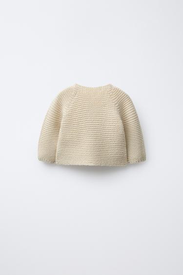 CHUNKY KNIT CARDIGAN - Light beige by Zara - Image 1