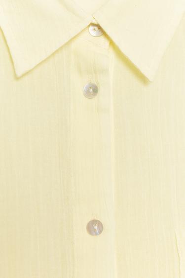 CHEMISE GAZE OVERSIZE À POCHE - Jaune clair de Zara - Image 7