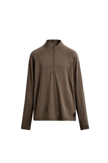 POLARTEC © QUARTER-ZIP SWEATSHIRT - camel by Zara