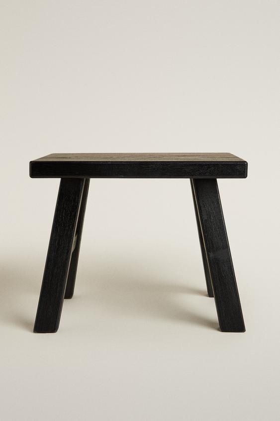 SMALL WOODEN STOOL - Black by Zara - Image 0
